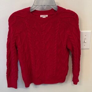 Crewcuts Kids Red Cable Knit Sweater